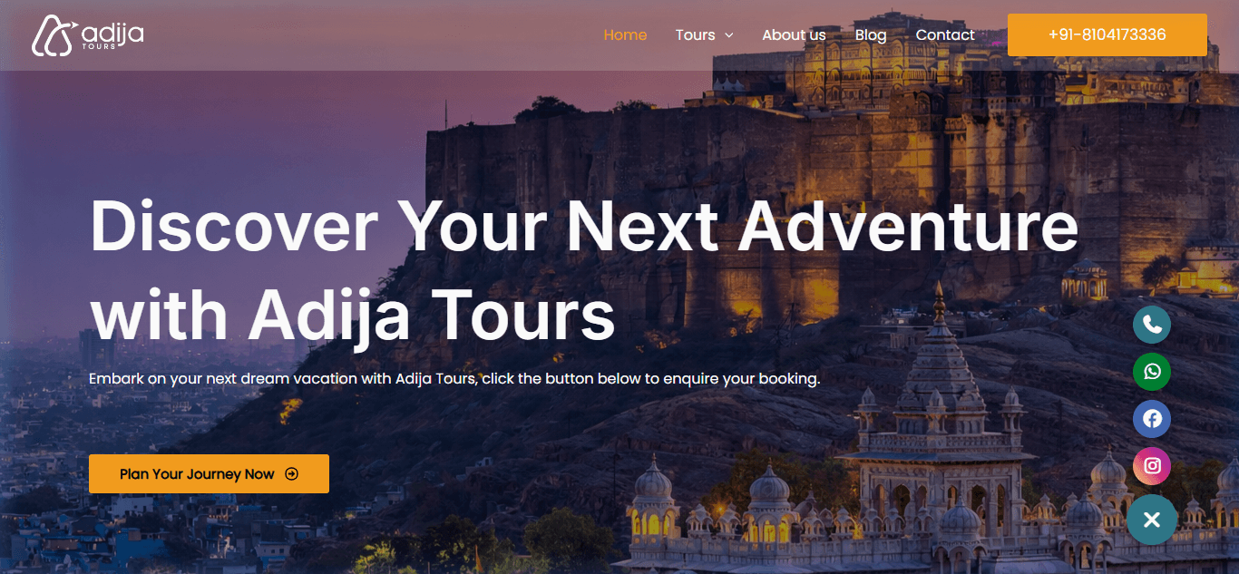 Adija Tours - International Tour Booking & Itinerary Platform desktop preview
