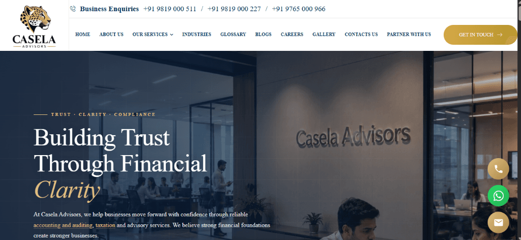 Casela Advisors - Financial Consultancy Brand & Portal desktop preview