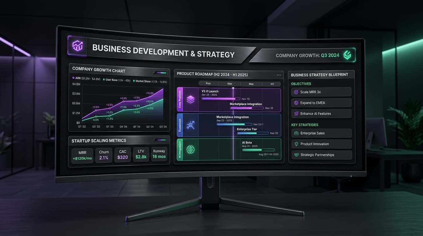Business Development Roadmap, Startup Growth Strategy, and Customer Acquisition by BizAndDev